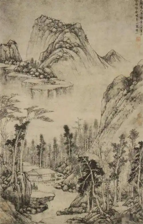他们使中国山水画的笔墨技巧达到了一个高峰_吴镇