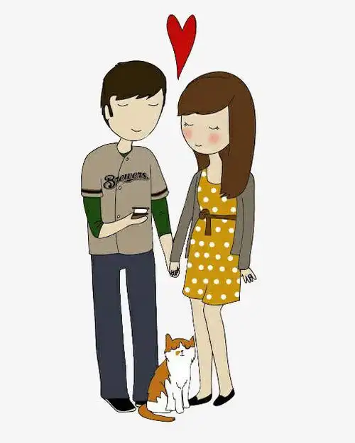 手绘/卡通 卡通元素 > 男生向女生表达爱意 收藏 [声明] 觅元素所有