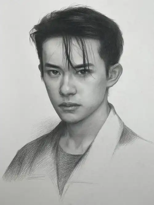 易烊千玺素描步骤图