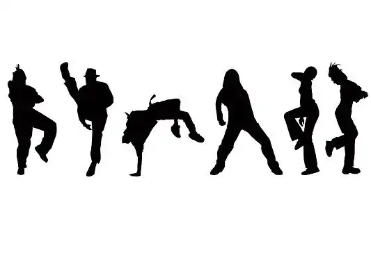 hiphop锁舞爵士女团街舞舞蹈剪影套图人物动态png素材