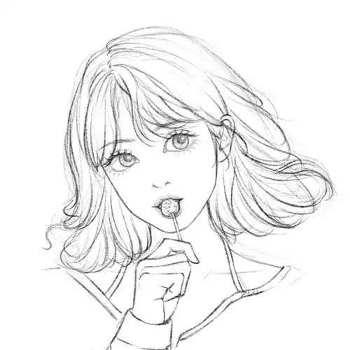 照片参考@yangqiannan#画画  #日常练习  #线稿  #头像  #手绘头像