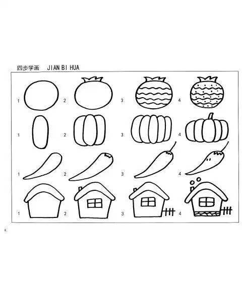网简笔简笔画大全画画书美术小学生儿童图画书幼儿园入门涂色书1例