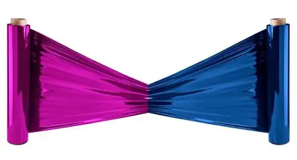 紫色和蓝色拉伸薄膜箔