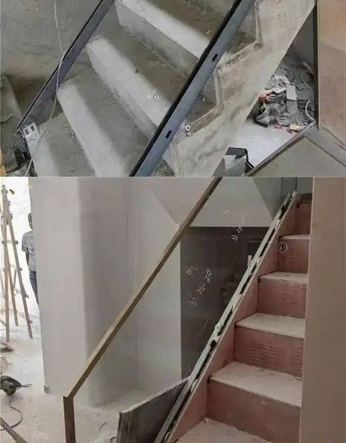 阳台无框玻璃扶手轨道地槽碳钢护栏卡槽栏杆楼梯玻璃预埋型槽高度65mm