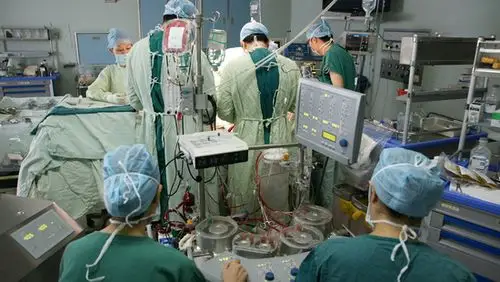 图为心血管外科医生正在为患儿做手术(朱琥-摂)