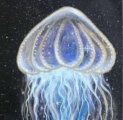 原来水母有这么多种彩铅简笔画简单画水母04海洋中的水母上色简笔画