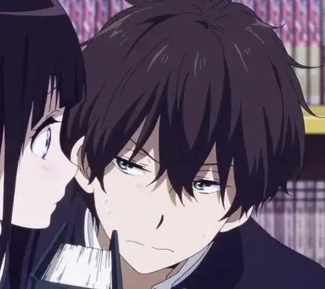 优质动漫情侣头像「折木千反田」手机上操作请先点击保存图片,在微信