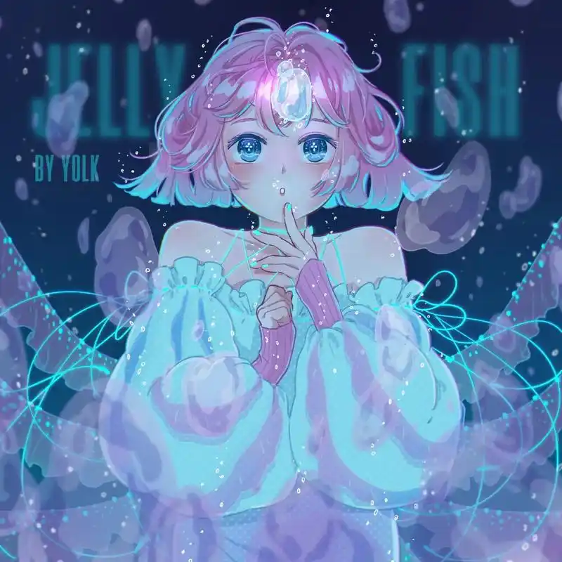原创水母系列‖被气泡环绕的深海少女~       以水母为灵感的一组插画