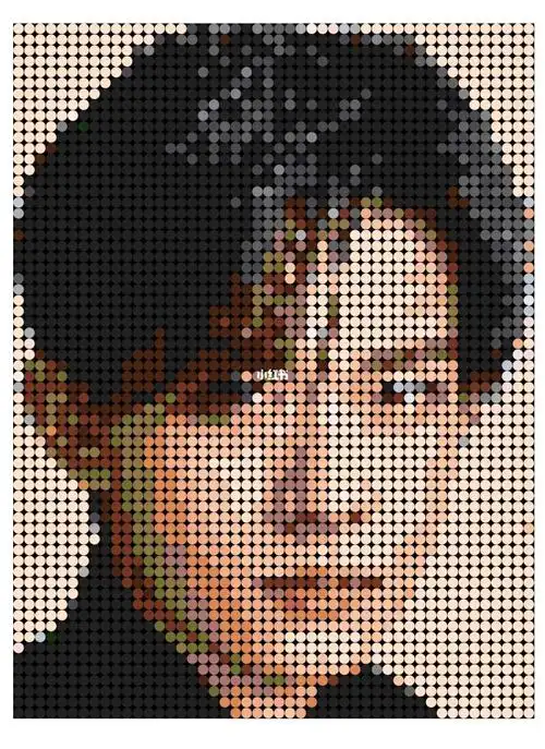 国产积木像素画,易烊千玺,48x64,背景可改色#像素画  #bobo像素画