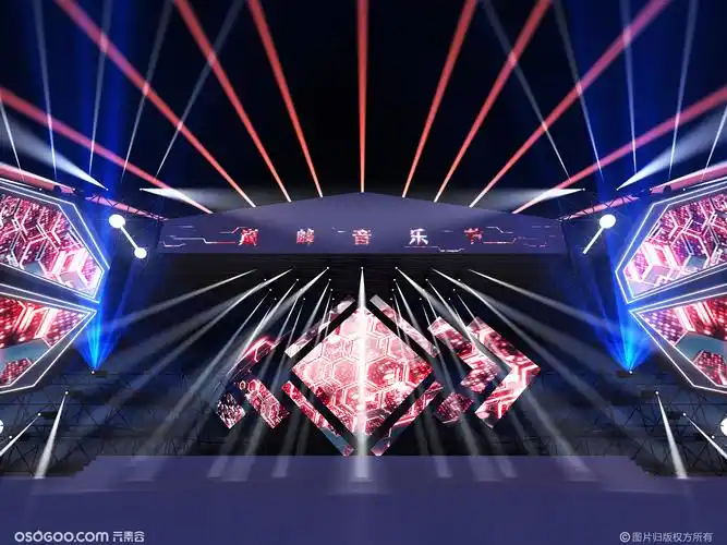 3d设计效果图巅峰音乐节舞美舞台设计