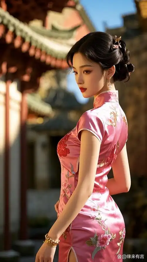 哇,这身旗袍太美了吧,感觉穿越回了古代!