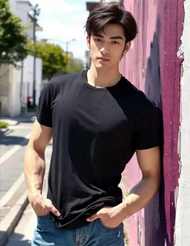 娱乐最前沿# ai画的帅哥,讲真就很像金城武[嘻嘻]