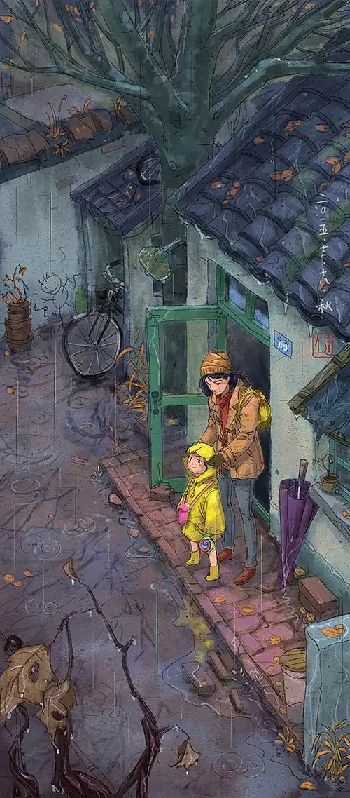 80年代的小院|插画|儿童插画|qy6100 - 原创作品 - 站酷 (zcool)