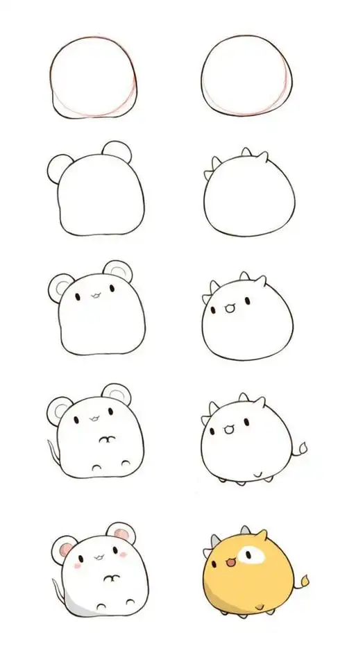 萌萌哒小动物简笔画步骤,超级简单易上手,儿童绘画和手账必备!