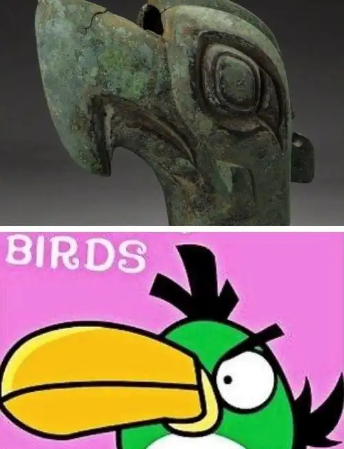 三星堆"联合遗址出土的三千多年前的"陶猪",被发现跟《愤怒的小鸟》中