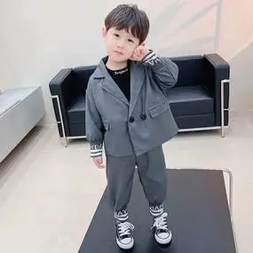 男童西装套装潮春装3岁帅气宝宝网红儿童装韩版时髦5中小童潮春秋