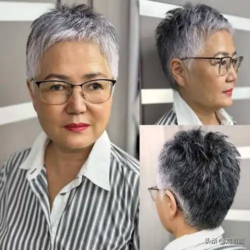 中老年女性发型别乱剪,露耳短发最适合,即使头发花白也很美_时尚_造型