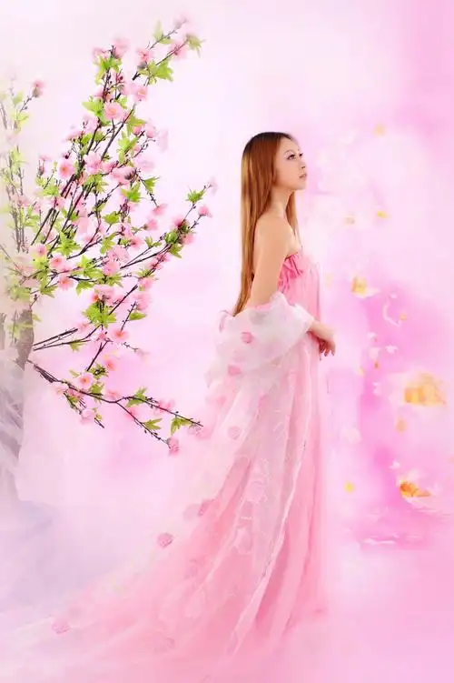 时尚风情古韵靓丽美女古装粉色美!