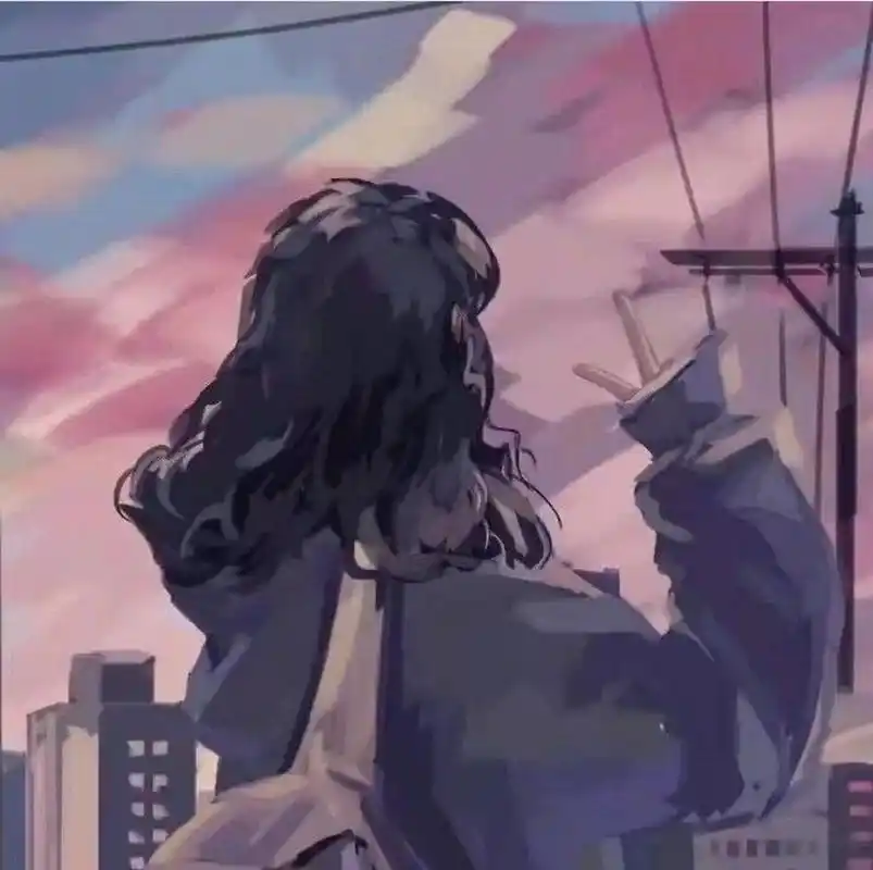 背影动漫女生头像94每天都要开心鸭～    拿图点赞哦