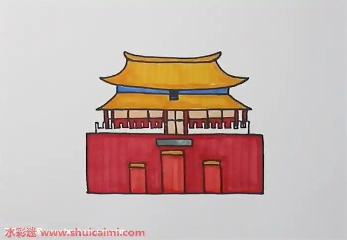 故宫怎么画 故宫简笔画简单好看带颜色