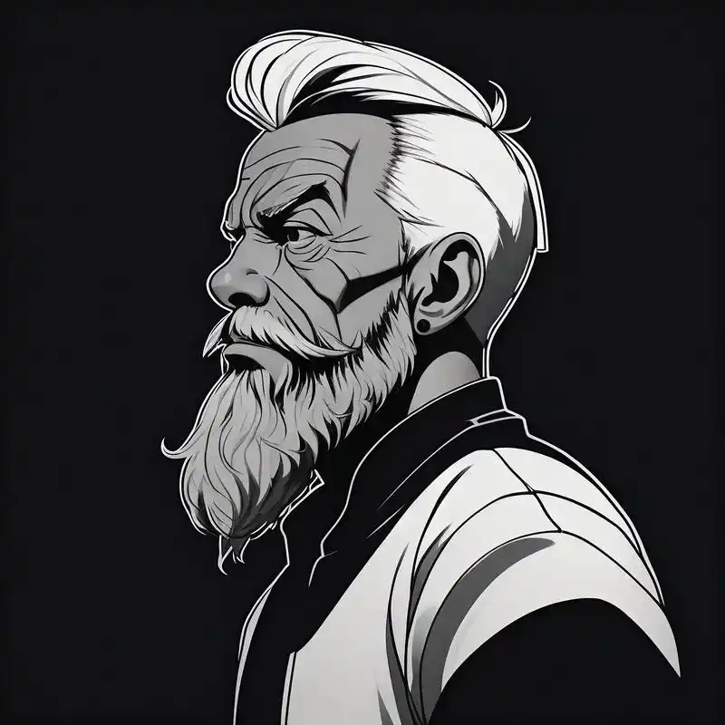 黑白素描大叔头像0669♂15彰显成熟魅力