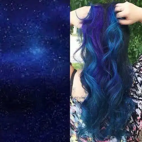 你还在纠结染什么颜色,他们已经把星空染在头发上