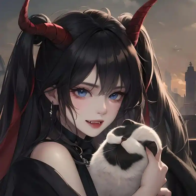 恶魔吸血鬼女生头像可爱少女动漫 画废的了,喜欢的可以拿去,自截图