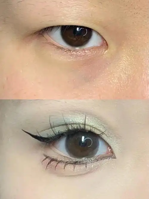 单眼皮薄荷绿清透截断日常狐狸眼拿捏了