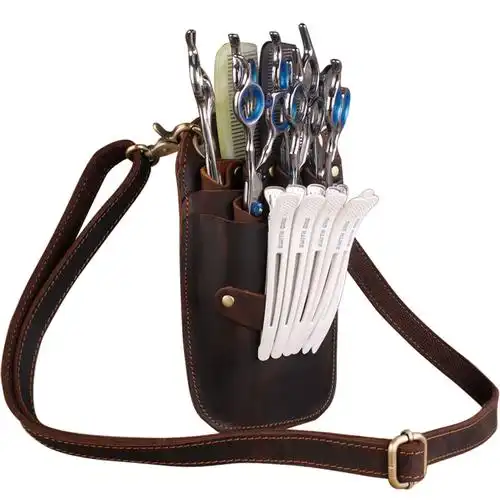 头层牛皮剪刀发型师腰包马皮美发师工具包真皮理发师其它美发工具