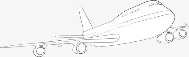 手绘线条飞机