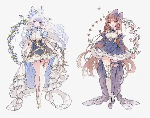 太萝莉了动漫少女华丽礼服服饰设计素材分享