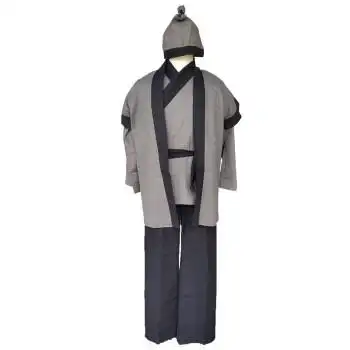 艳誉古代平民百姓汉服老粗布古装服装民国农民演出衣服男秋 深灰色