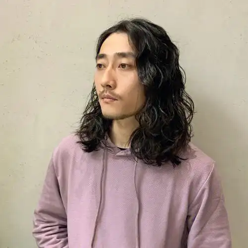 男生长发欧美风男士烫发男士长卷发