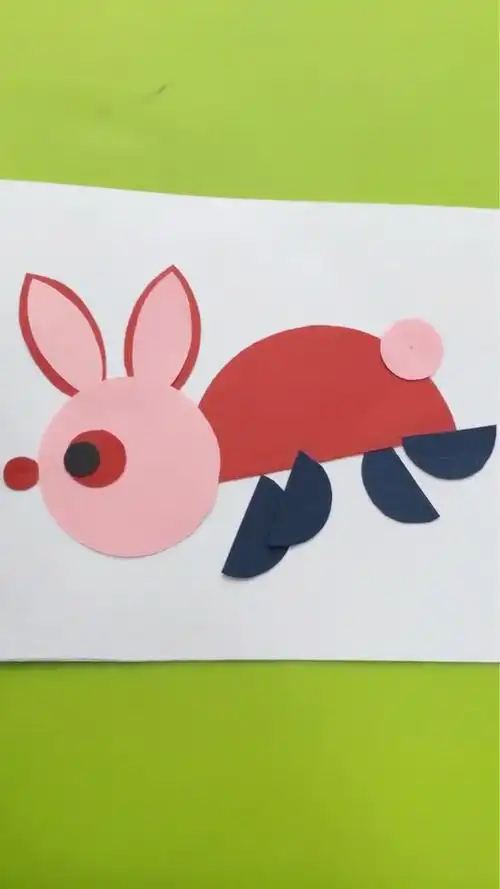 拼贴画可爱的小兔子
