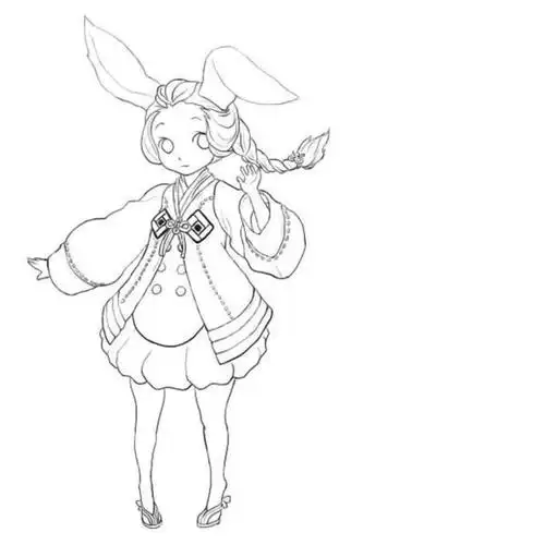 可爱兔耳上色过程教程