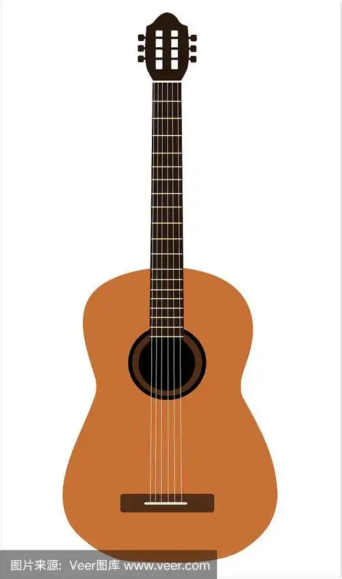 经典吉他矢量插图孤立在白色背景
