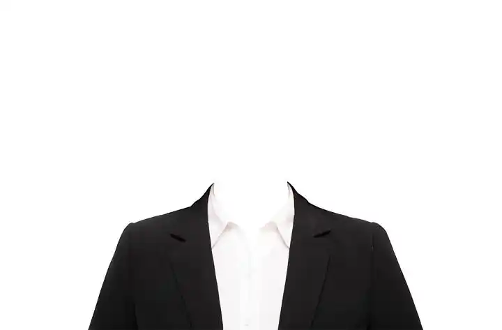 黑西装白衬衣的女性证件照模板