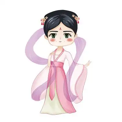 卡通q版古装女孩原创人物素材古风女孩古风女孩古装女孩
