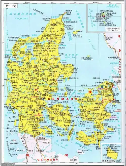 丹麦地图_地图窝