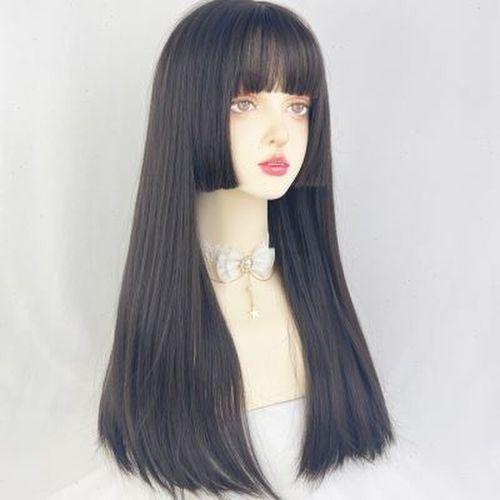 美立方公主切假发全头套女长发水母头日式黑长直整顶lolita姬发型