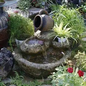 水流循环别墅花园庭院阳台景观造景装饰大型假山流水喷泉瀑布户外