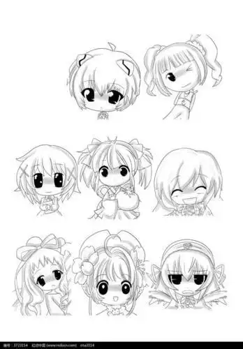 q版简笔画动物简笔画初音简笔画q版铅笔稿