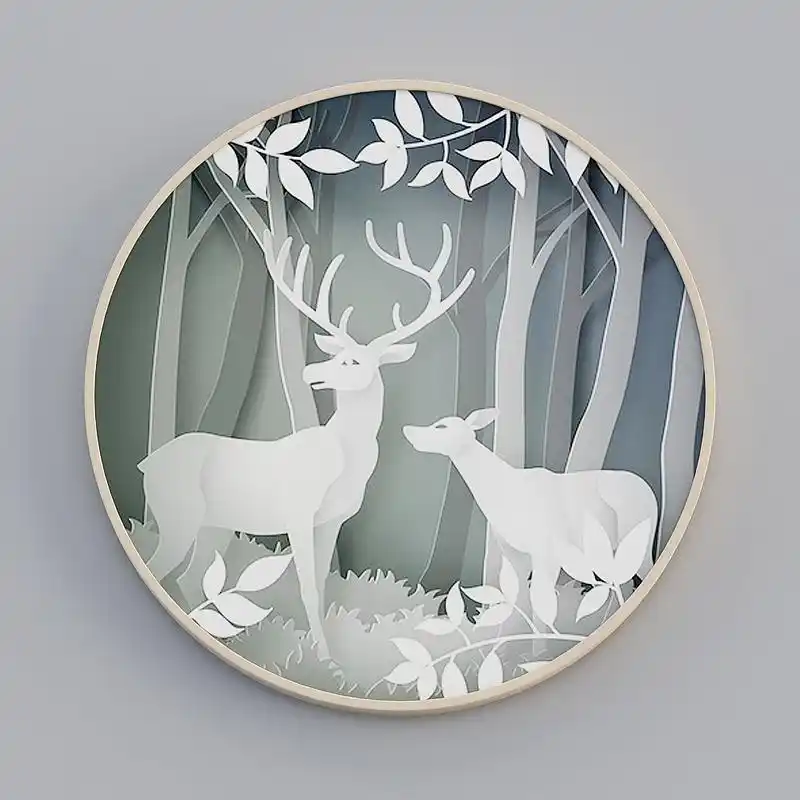 饰画联盟-北欧彩色-单幅圆形-装饰画-cb054