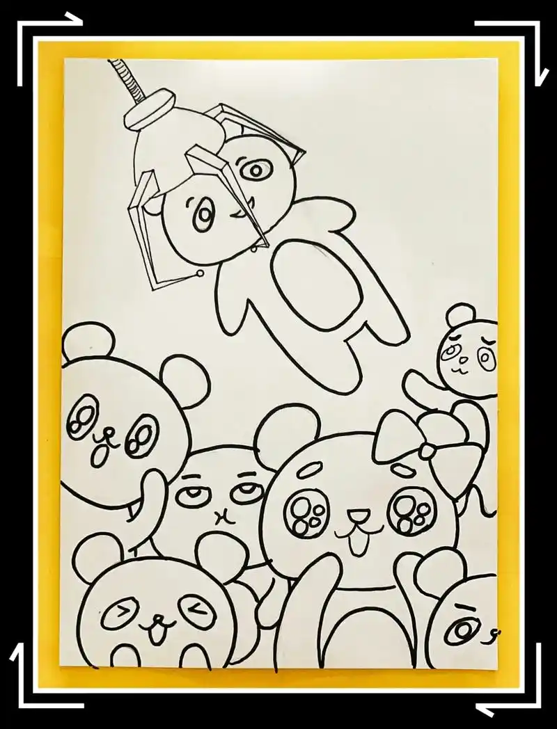 抓娃娃简笔画.儿童画抓娃娃,你们抓到过吗?#创意美术 #简笔 - 抖音