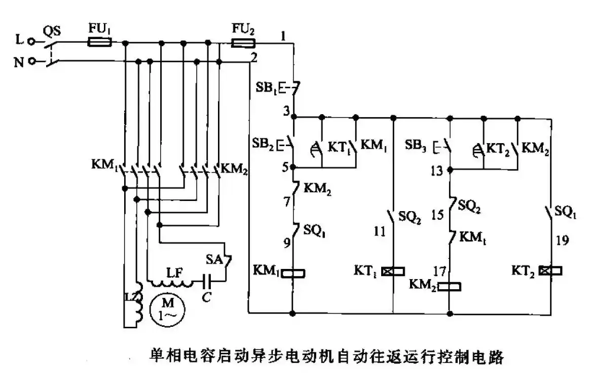 每日一图,单相电机自动往返运行控制电路.1,实现单相电动机的 - 抖音