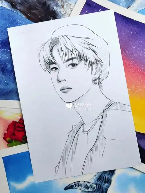 no36人物线描王一博呀