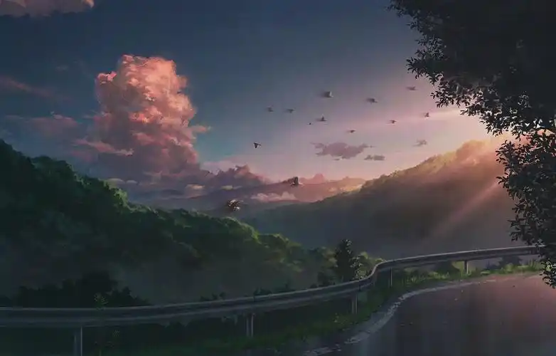 高清桌面壁纸-卡通动漫-壁纸下载-美桌网日系动漫风景插画高清桌面