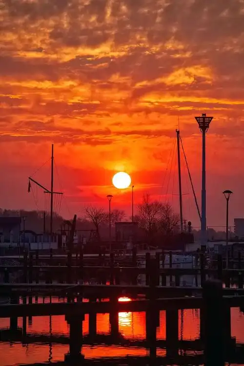 日落,晚上,黄昏