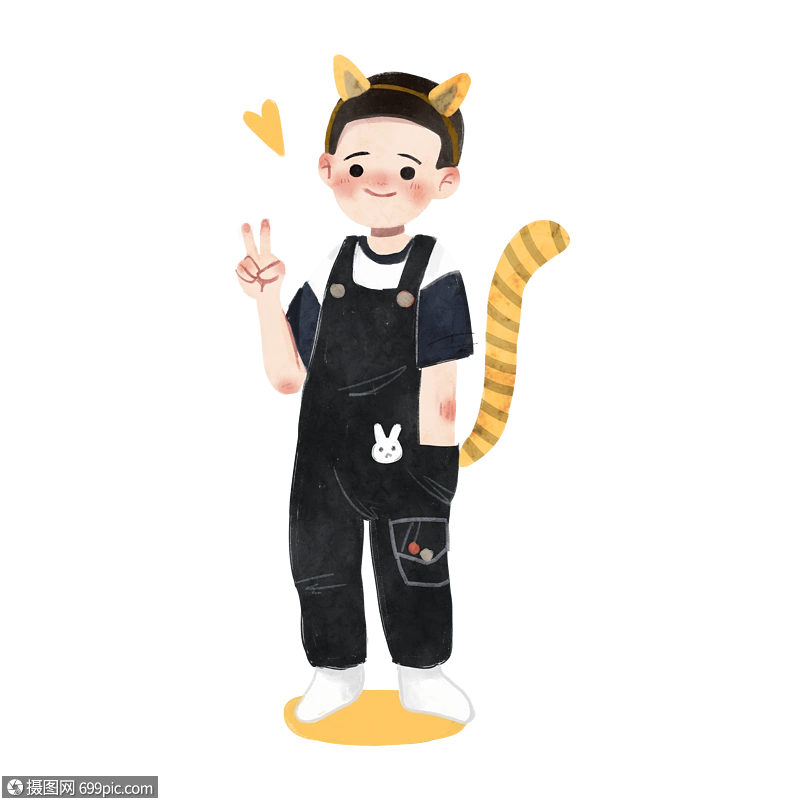 比耶的可爱小男孩儿童儿童节