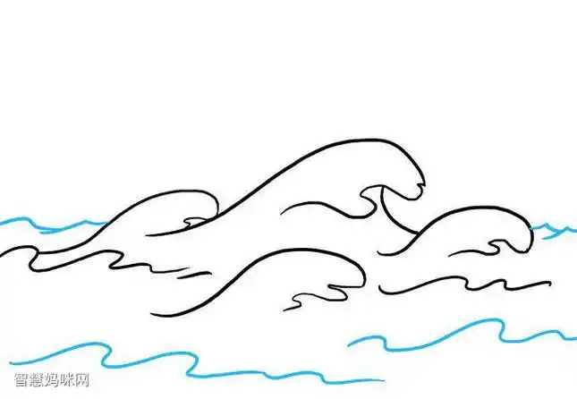 大海的浪怎么画简笔画